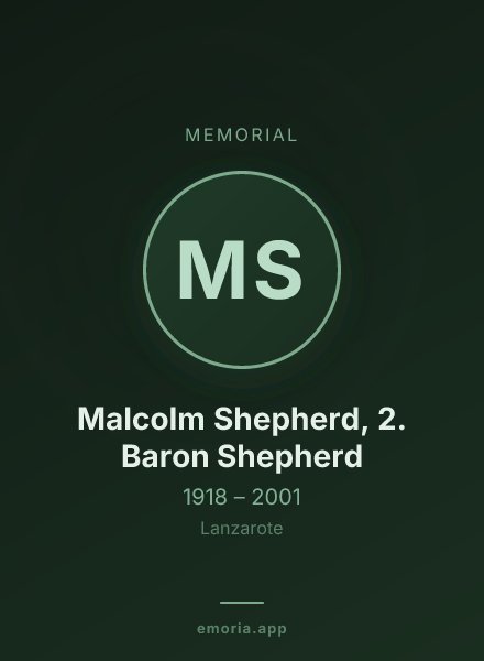 Memorial portrait of Malcolm Shepherd, 2. Baron Shepherd