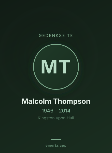 Gedenkportrait von Malcolm Thompson