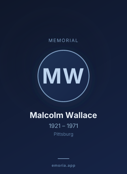 Memorial portrait of Malcolm Wallace