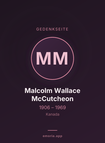 Gedenkportrait von Malcolm Wallace McCutcheon