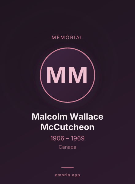 Memorial portrait of Malcolm Wallace McCutcheon