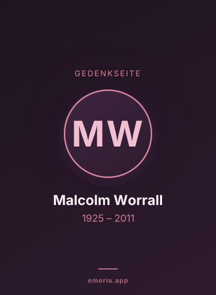 Gedenkportrait von Malcolm Worrall