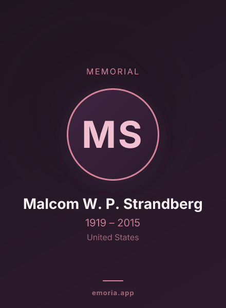 Memorial portrait of Malcom W. P. Strandberg