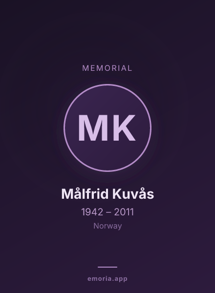 Memorial portrait of Målfrid Kuvås