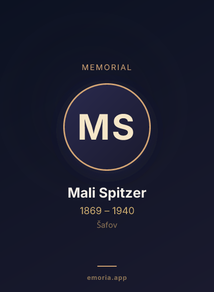 Memorial portrait of Mali Spitzer