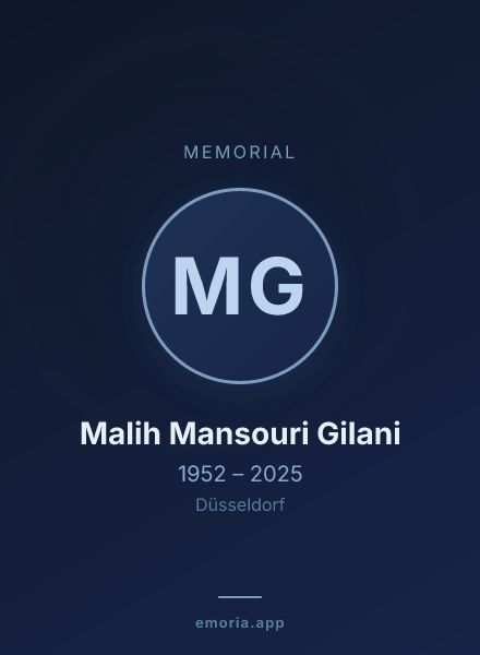 Memorial portrait of Malih Mansouri Gilani