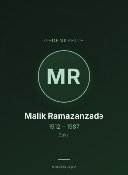 Gedenkportrait von Malik Ramazanzadə