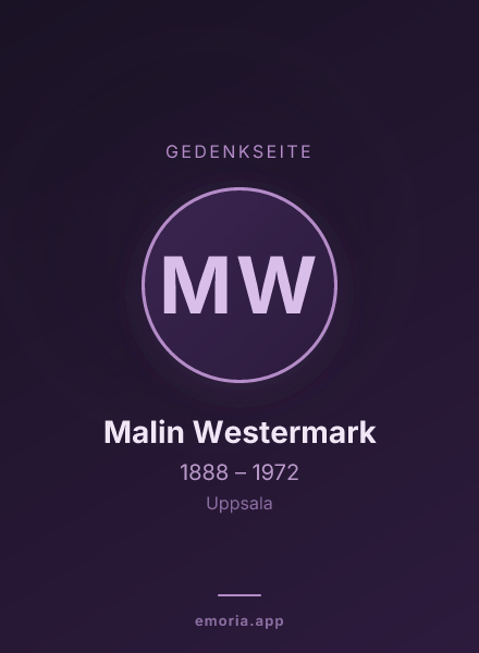 Gedenkportrait von Malin Westermark