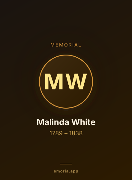 Memorial portrait of Malinda White