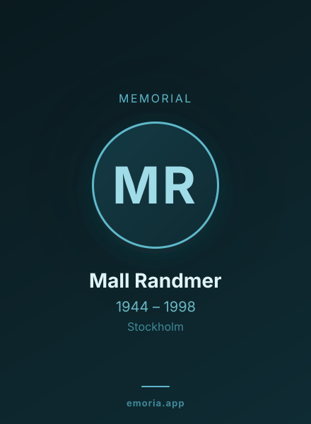 Memorial portrait of Mall Randmer