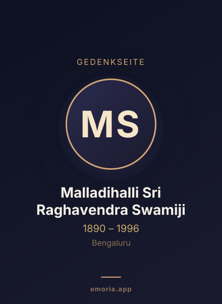 Gedenkportrait von Malladihalli Sri Raghavendra Swamiji
