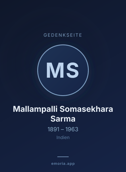 Gedenkportrait von Mallampalli Somasekhara Sarma