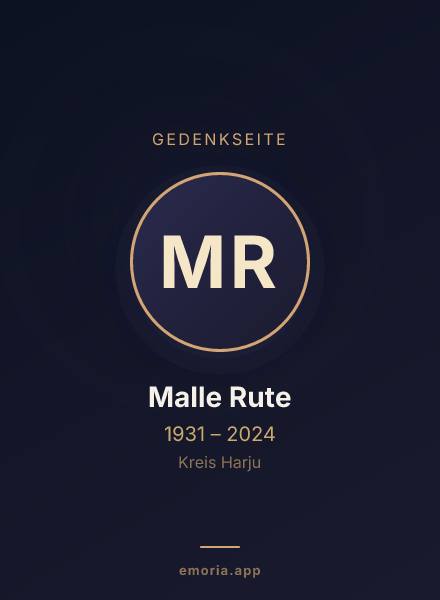 Gedenkportrait von Malle Rute