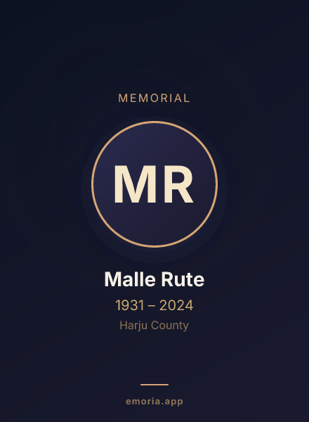 Memorial portrait of Malle Rute