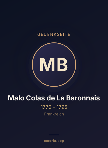 Gedenkportrait von Malo Colas de La Baronnais