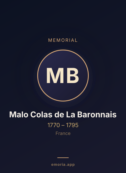 Memorial portrait of Malo Colas de La Baronnais