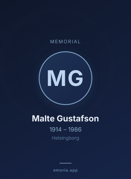 Memorial portrait of Malte Gustafson