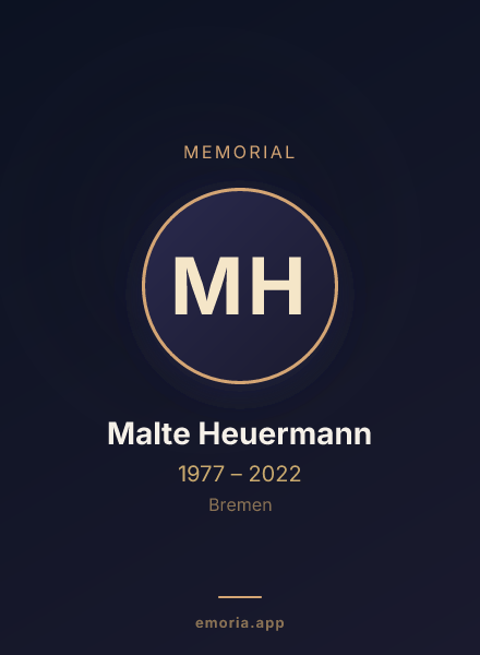 Memorial portrait of Malte Heuermann