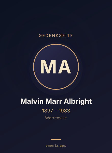 Gedenkportrait von Malvin Marr Albright
