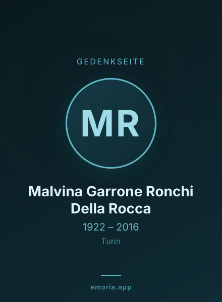 Gedenkportrait von Malvina Garrone Ronchi Della Rocca