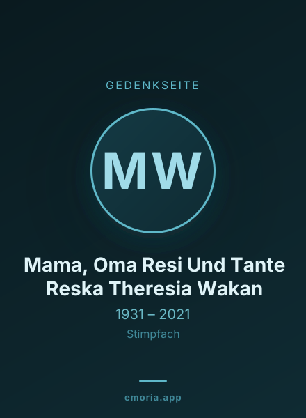 Gedenkportrait von Mama, Oma Resi Und Tante Reska Theresia Wakan