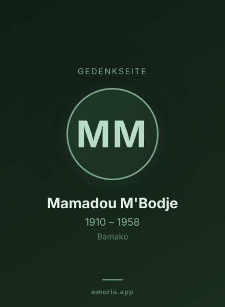 Gedenkportrait von Mamadou M'Bodje