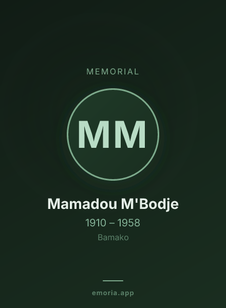 Memorial portrait of Mamadou M'Bodje