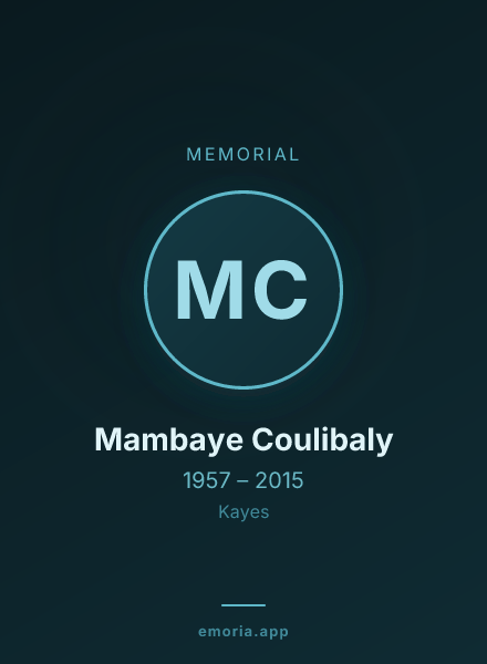 Memorial portrait of Mambaye Coulibaly