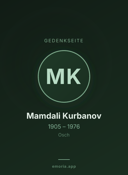 Gedenkportrait von Mamdali Kurbanov