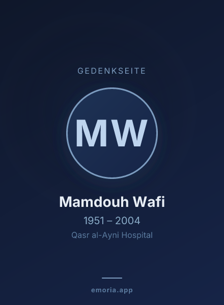 Gedenkportrait von Mamdouh Wafi