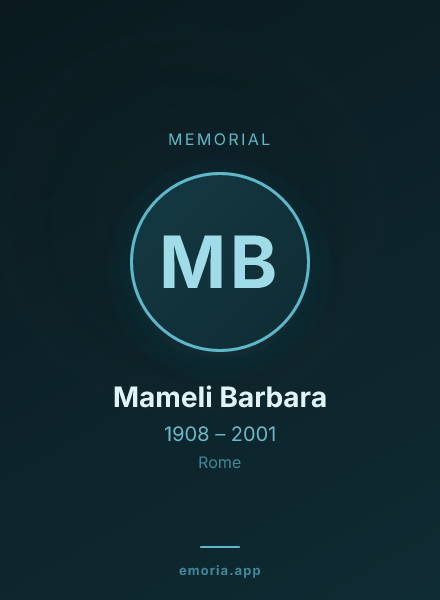 Memorial portrait of Mameli Barbara