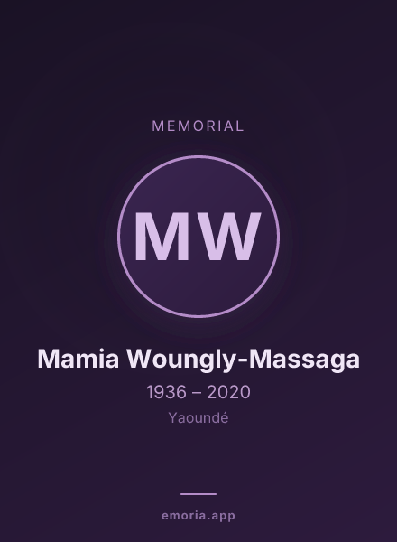 Memorial portrait of Mamia Woungly-Massaga