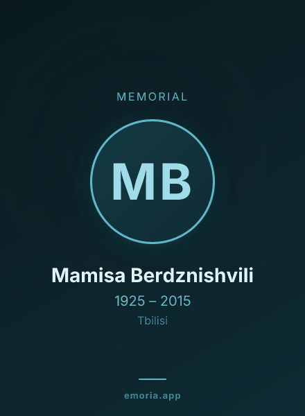 Memorial portrait of Mamisa Berdznishvili
