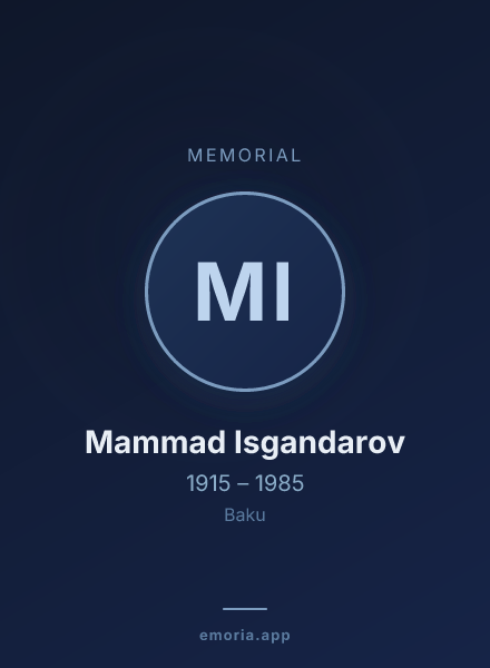 Memorial portrait of Mammad Isgandarov