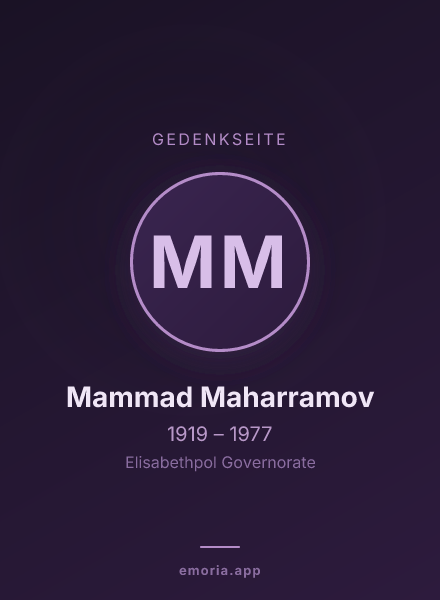 Gedenkportrait von Mammad Maharramov