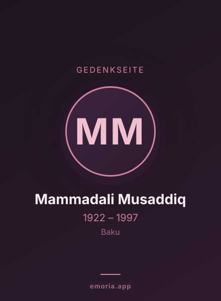 Gedenkportrait von Mammadali Musaddiq