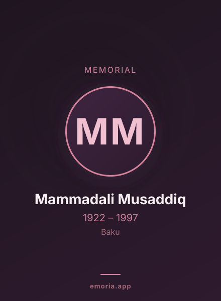 Memorial portrait of Mammadali Musaddiq
