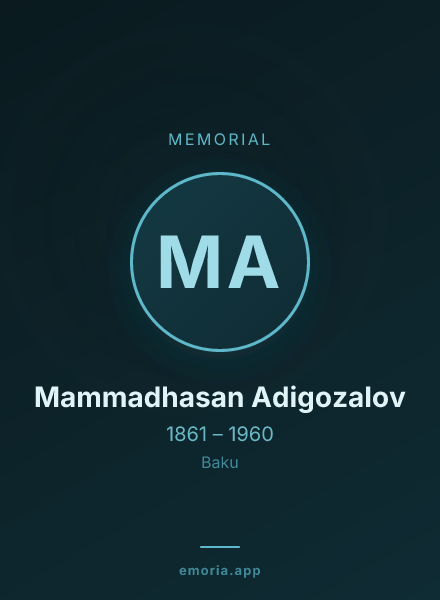 Memorial portrait of Mammadhasan Adigozalov