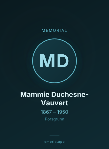 Memorial portrait of Mammie Duchesne-Vauvert