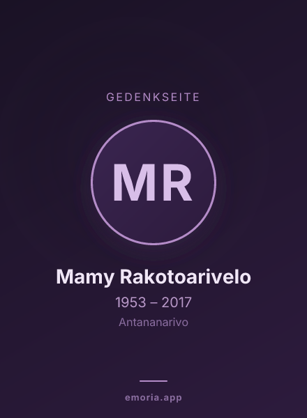 Gedenkportrait von Mamy Rakotoarivelo