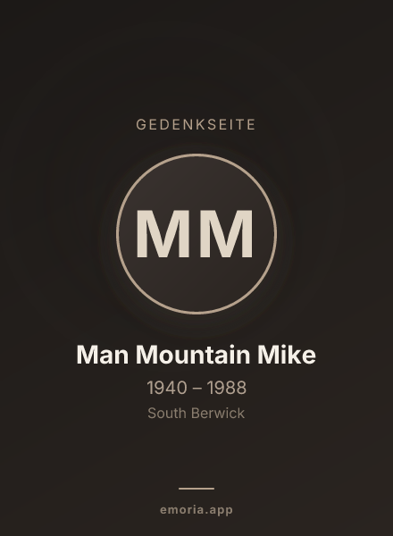 Gedenkportrait von Man Mountain Mike