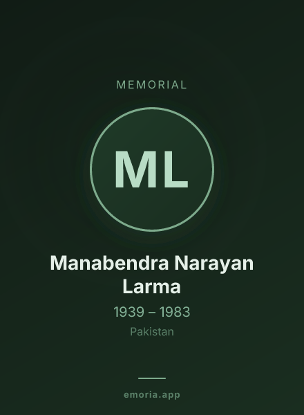 Memorial portrait of Manabendra Narayan Larma