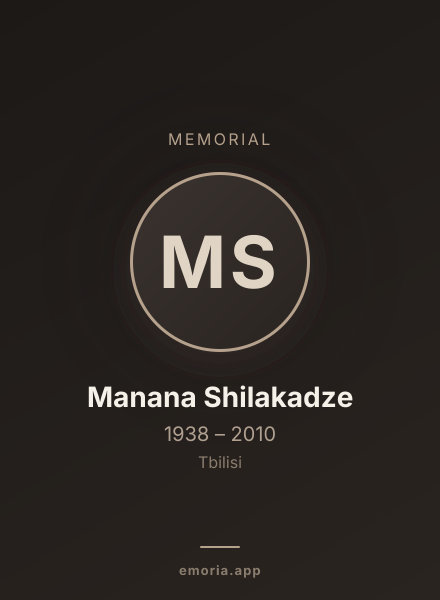 Memorial portrait of Manana Shilakadze