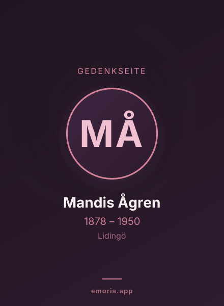 Gedenkportrait von Mandis Ågren