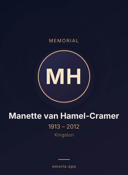 Memorial portrait of Manette van Hamel-Cramer
