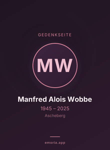 Gedenkportrait von Manfred Alois Wobbe