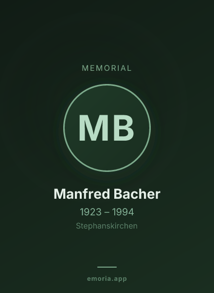 Memorial portrait of Manfred Bacher