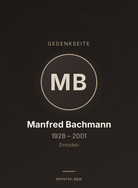 Gedenkportrait von Manfred Bachmann