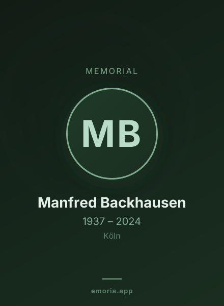 Memorial portrait of Manfred Backhausen