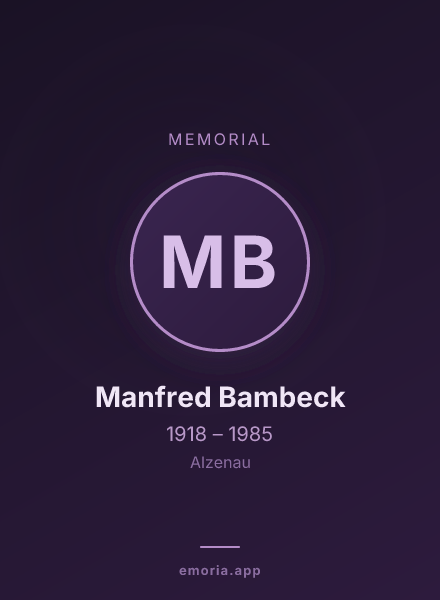 Memorial portrait of Manfred Bambeck